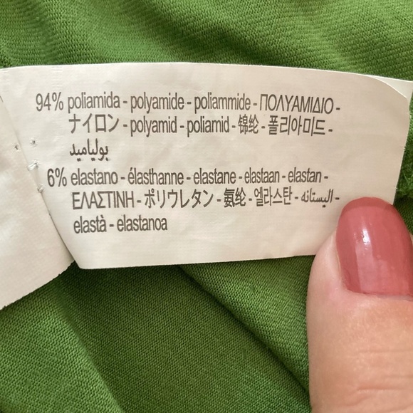 ZARA Bodysuit Long Sleeve Foldover Top Bright Olive Green Silky Smooth Stretch - Picture 14 of 15